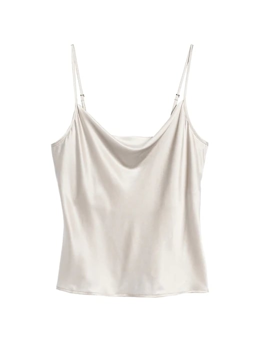 Washable Silk Cowl-Neck Camisole