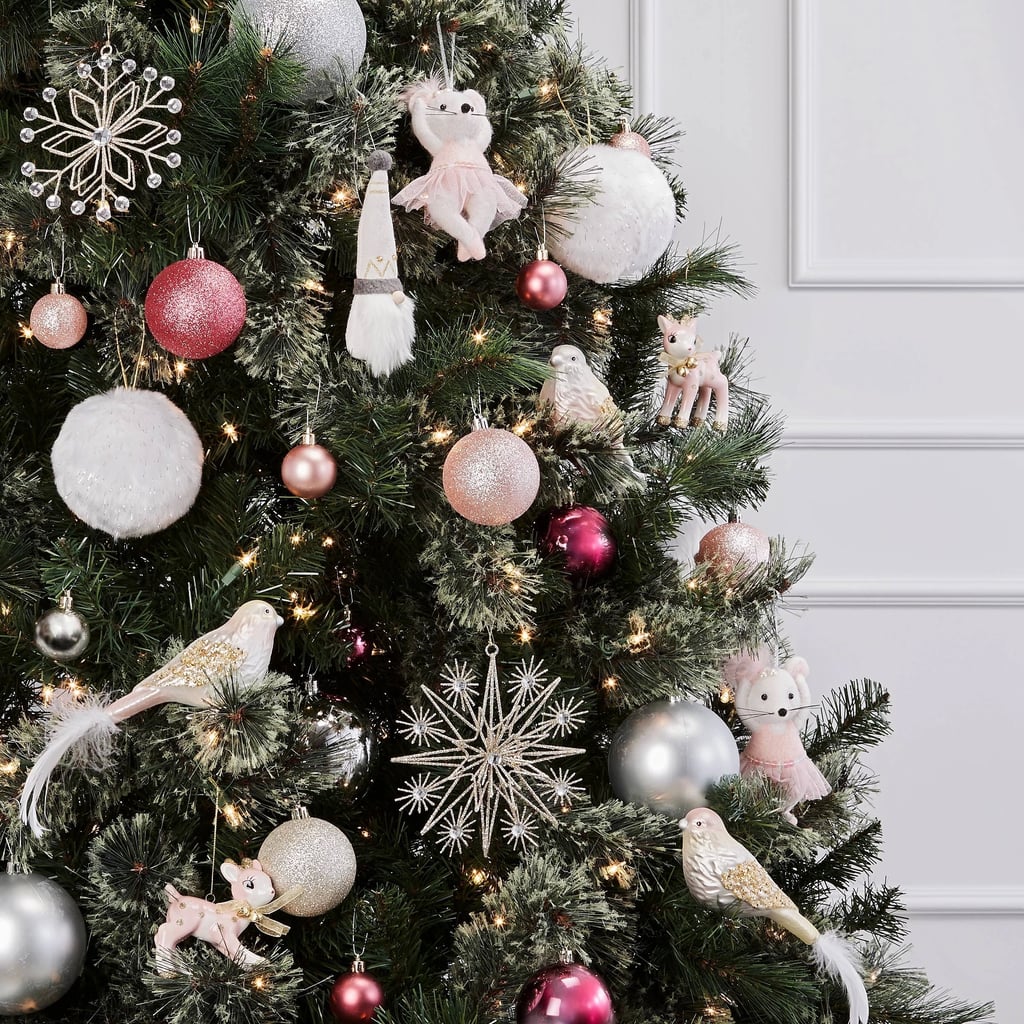 Faux-Fur White Christmas Ornament Set