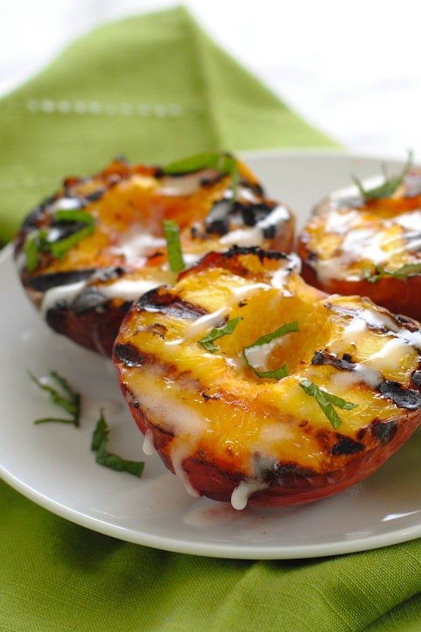 Grilled Peaches With Vanilla-Cinnamon Glaze