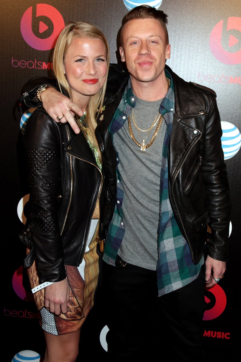LOS ANGELES, CA - JANUARY 24: Tricia Davis and Macklemore at Beats by Dre Music Launch GRAMMY Party at Belasco Theatre on January 24, 2014 in Los Angeles, California.  (Photo by Paul Redmond/WireImage)