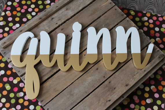 Gold-Dipped Wooden Name Sign