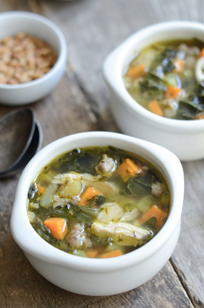 Chicken Soup With Kale, Sausage and Sweet Potatoes
