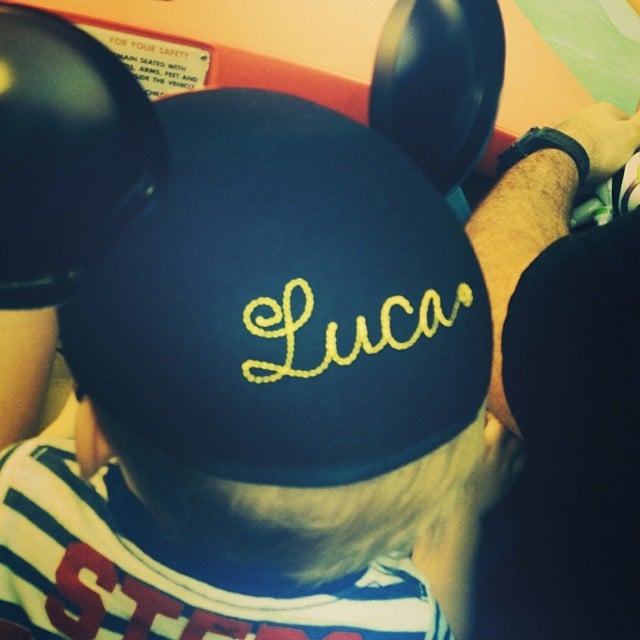 Luca Comrie took home a traditional souvenir from his first visit to Disneyland.
Source: Instagram user hilaryduff