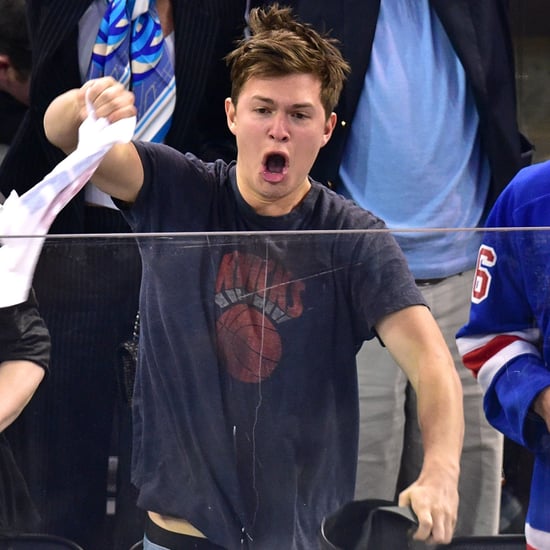 Ansel Elgort at Capitals vs. Rangers Hockey Game | Pictures