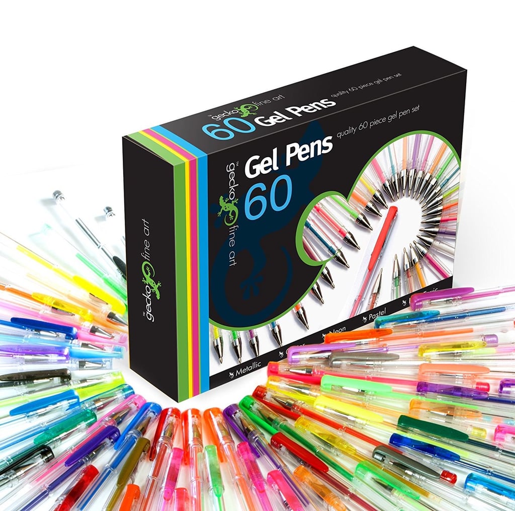 Gecko Fine Art 60-Piece Gel Pen Set