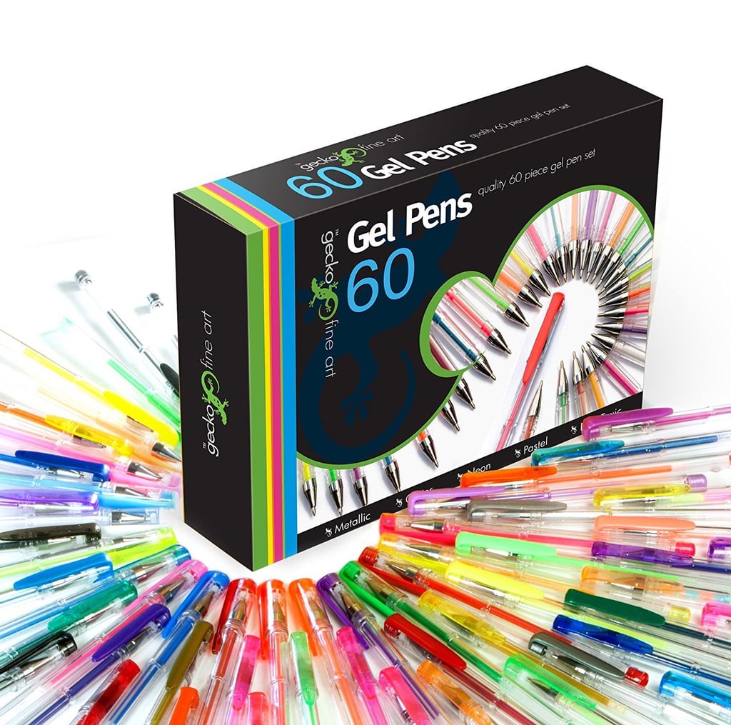 Gecko Fine Art 60-Piece Gel Pen Set