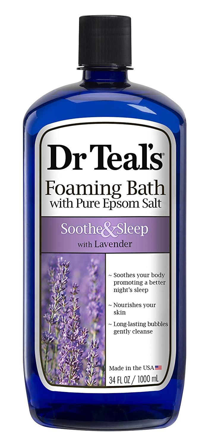 Dr Teal's Foaming Bath With Pure Epsom Salt, Soothe & Sleep With Lavender, 34 Ounces