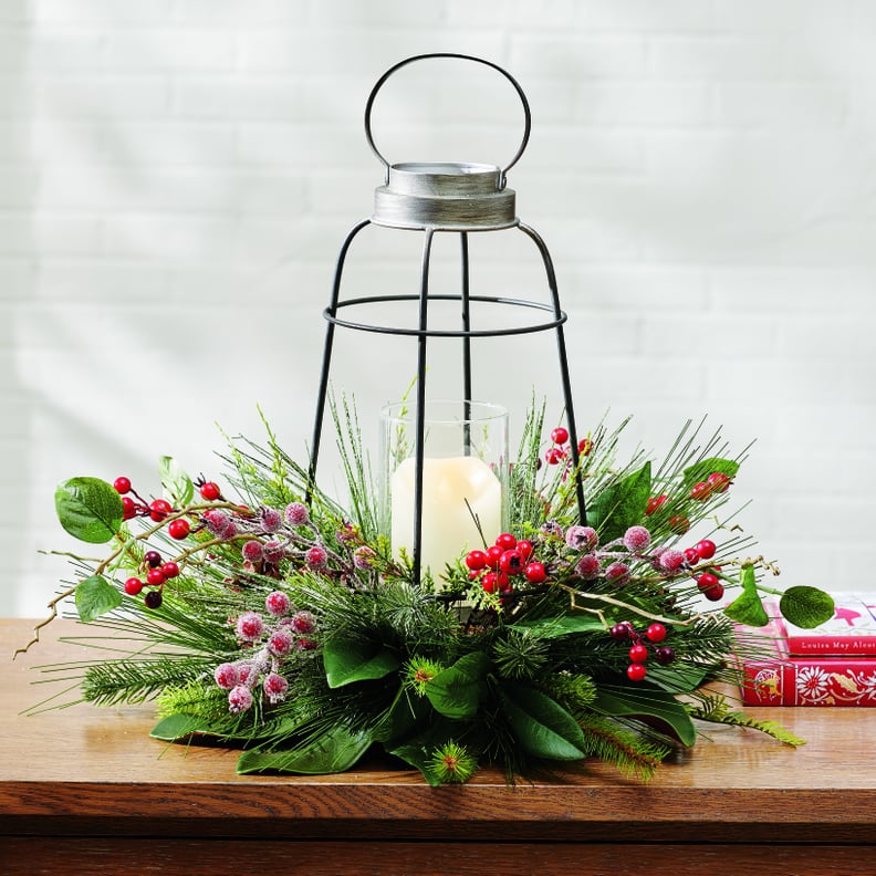 Magnolia and Berries Lantern Centerpiece