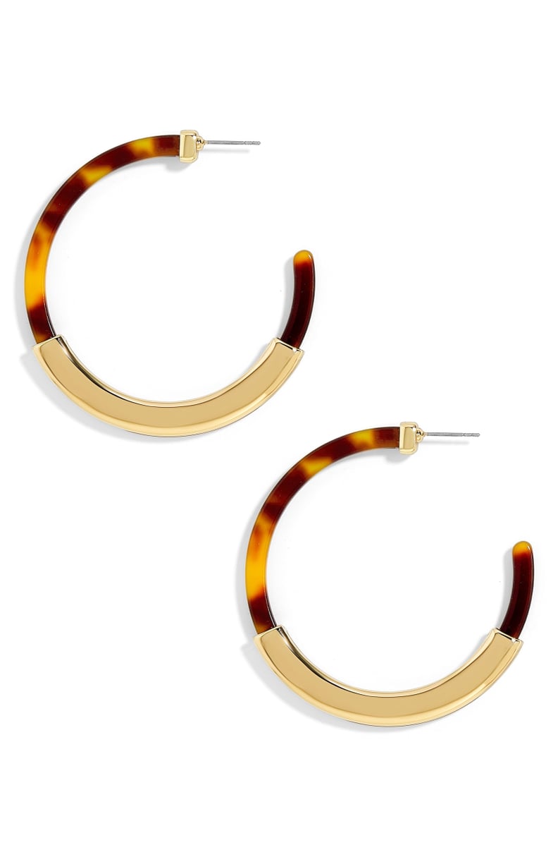 BaubleBar Tassiana Gold & Acrylic Hoop Earrings