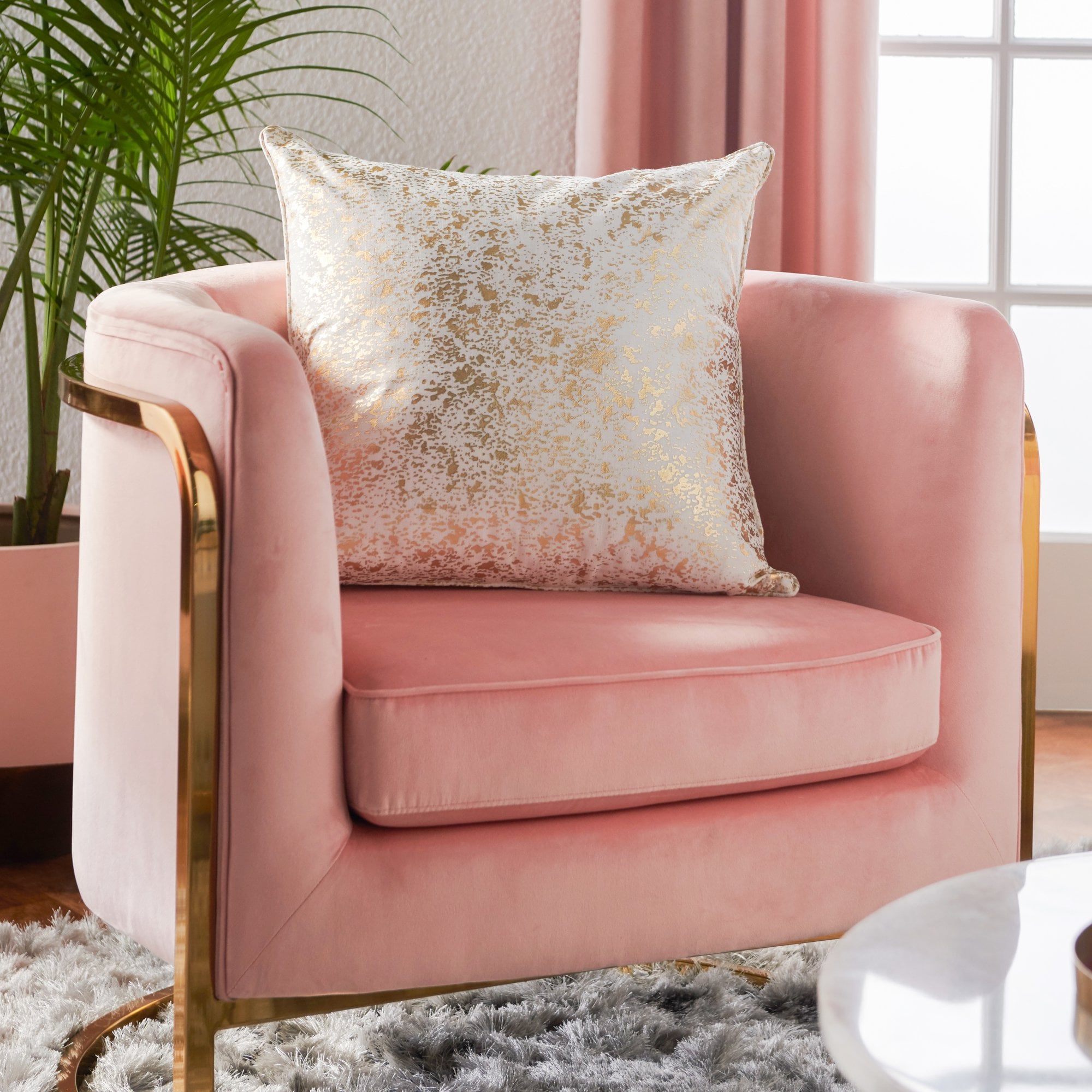 MoDRN Glam Gold Foil Decorative Throw Pillow 17 Shockingly