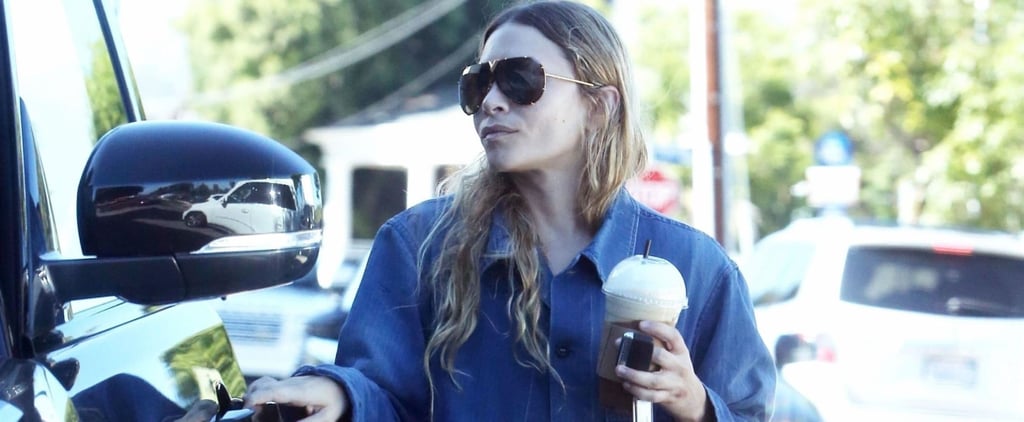 Ashley Olsen's Brown Wicker Bag