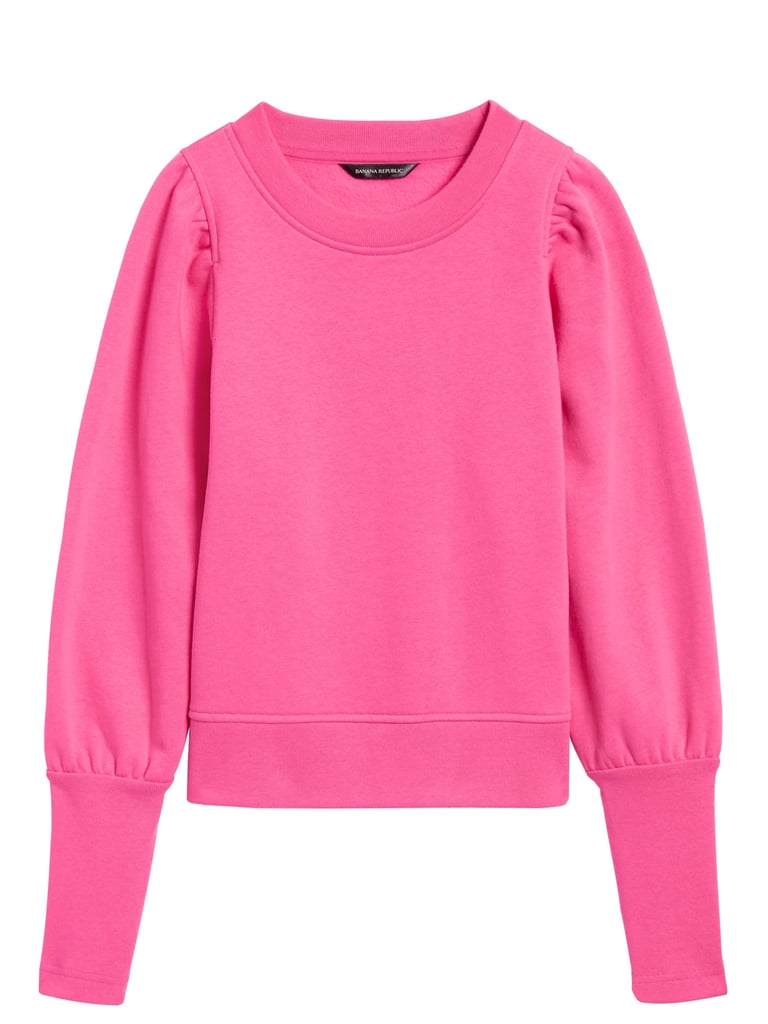Cropped Puff-Sleeve Sweatshirt
