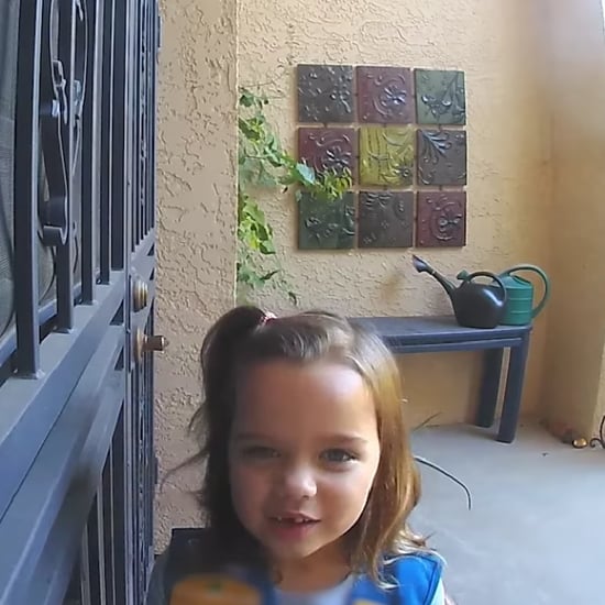 Kid's Cute Girl Scout Cookie Pitch Caught on Ring Video