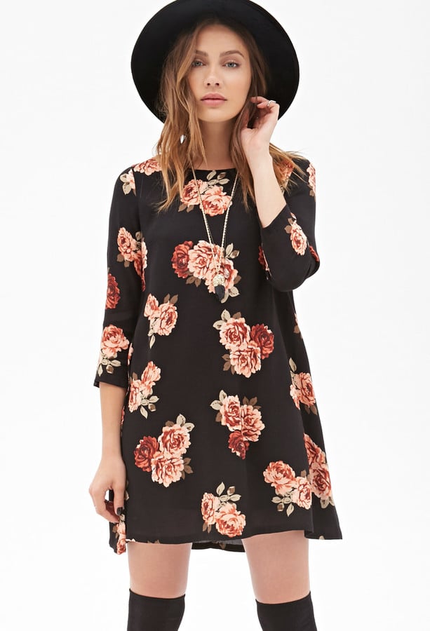 Forever 21 Rose Print Shift Dress | Cheap Fall Dresses 2014 | POPSUGAR ...