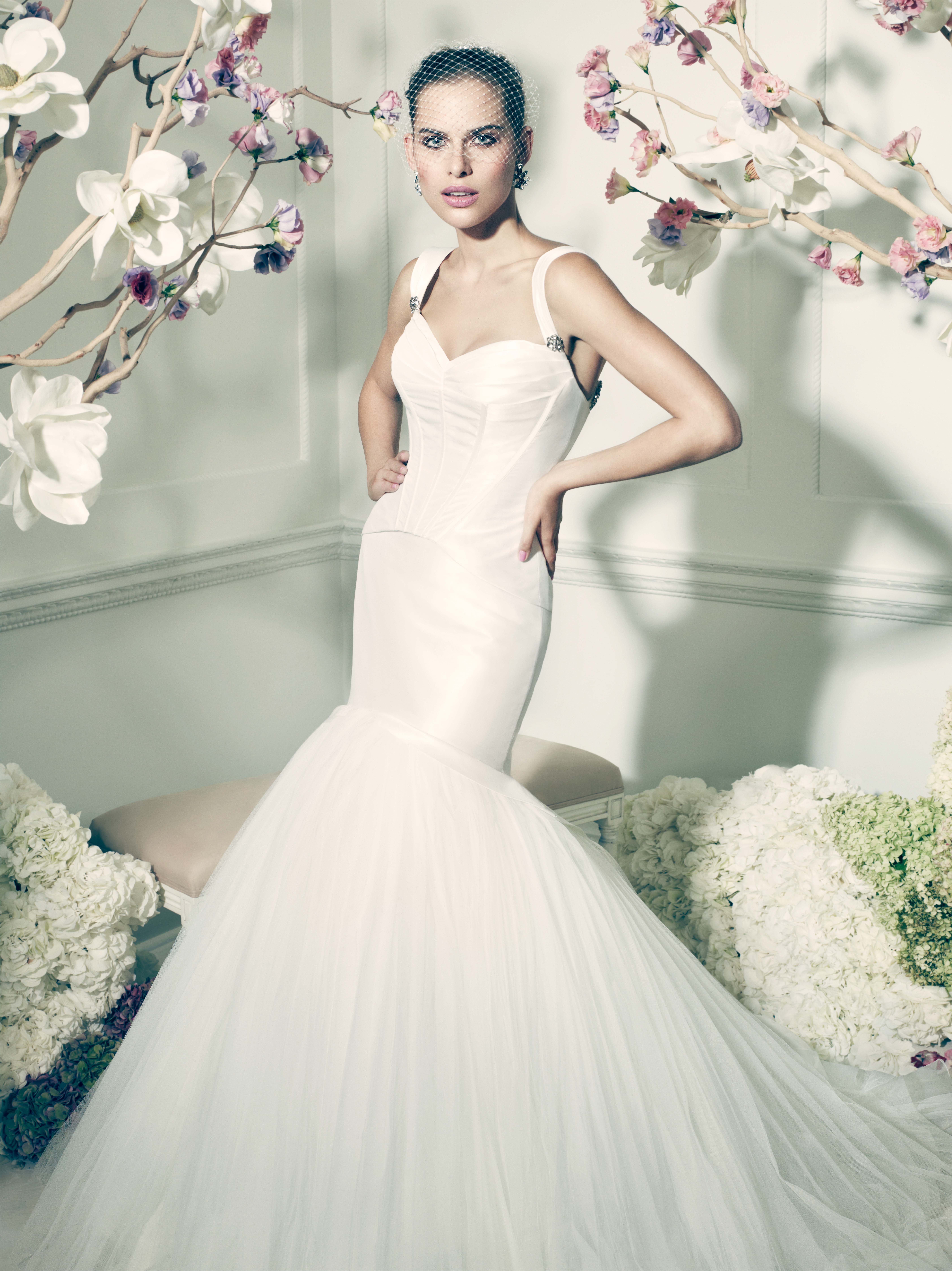 Truly zac posen long illusion sleeve wedding dress hotsell