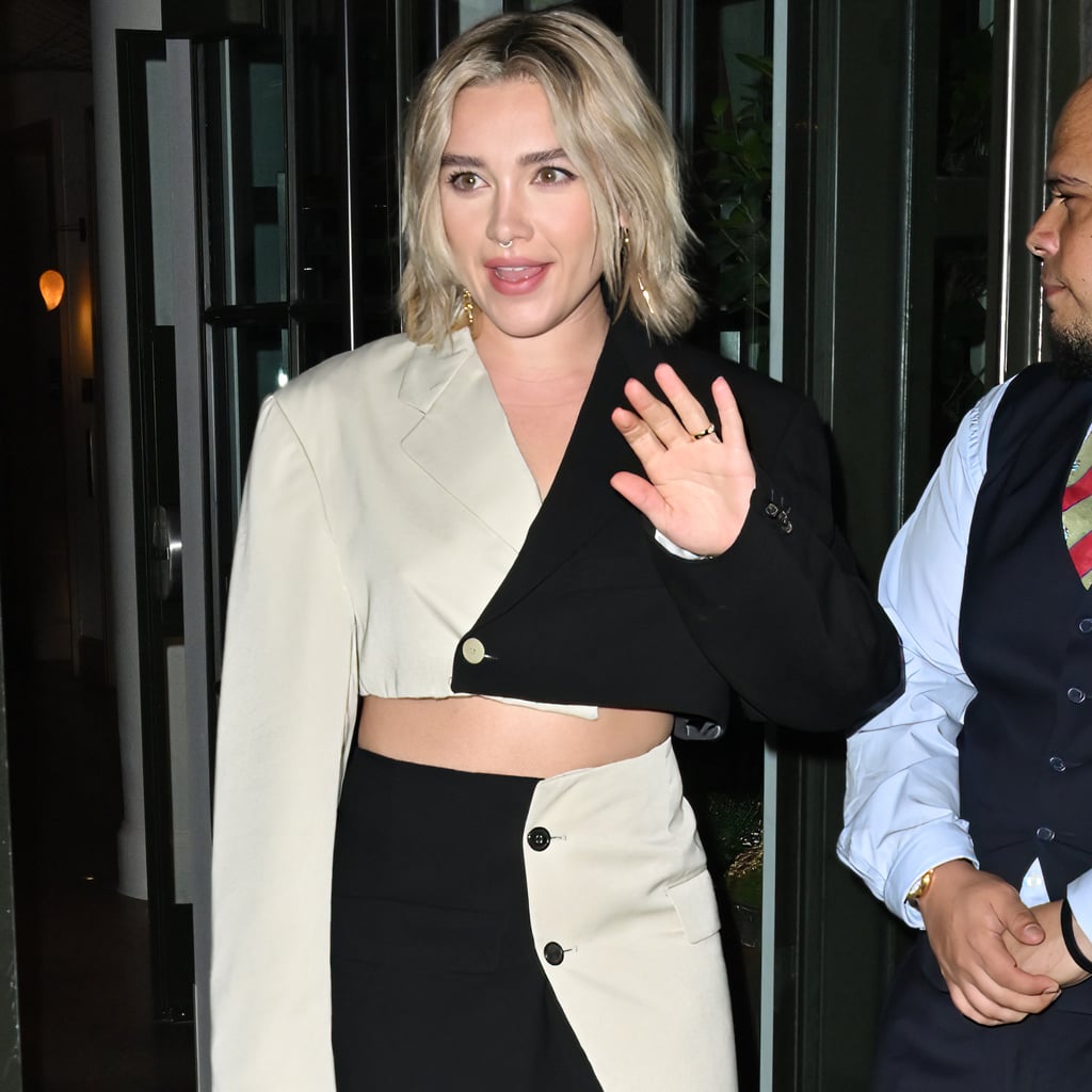 Florence Pugh Steps Out in a Micro Miniskirt and Mismatched Boots
