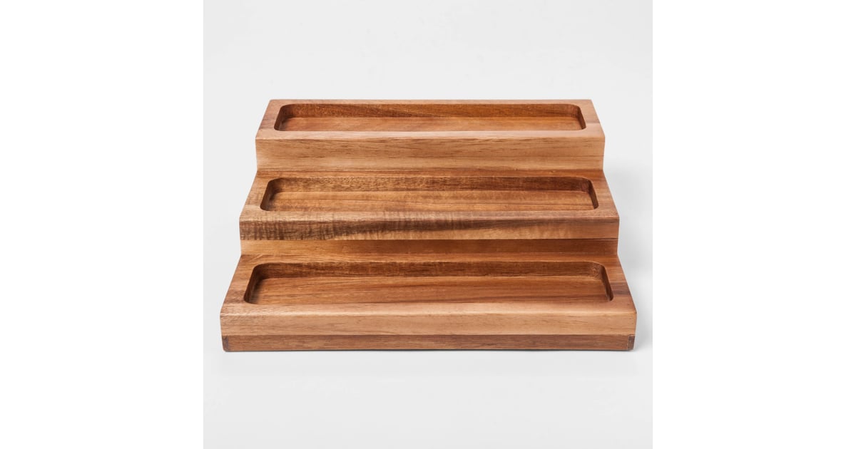 Threshold Stained Acacia 3 Tier Spice Rack Best Kitchen Organizers
