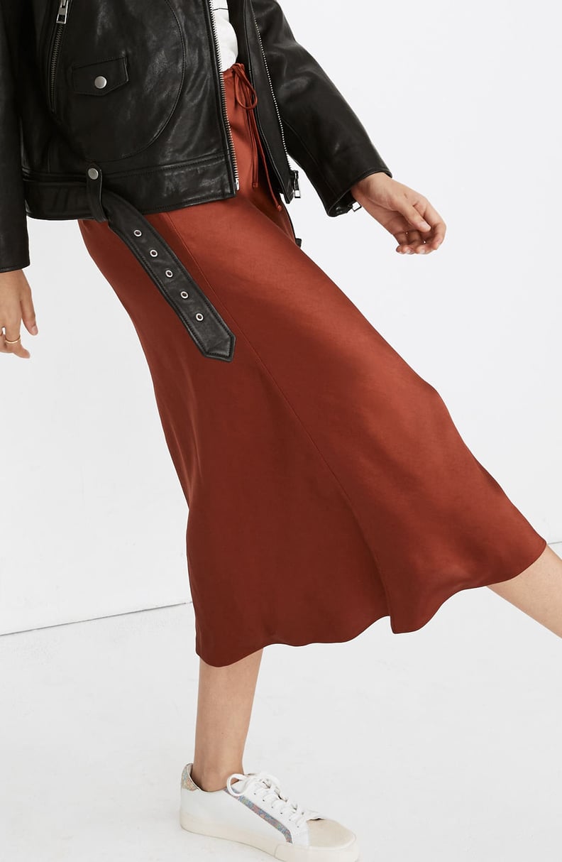 Madewell Drawstring Midi Slip Skirt