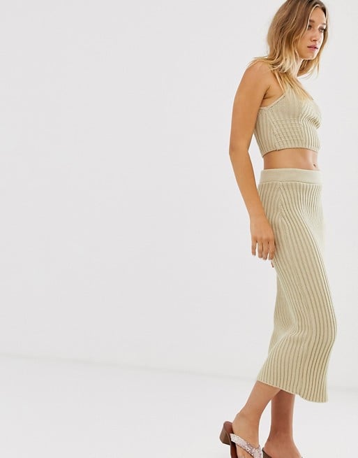 ribbed midi skirt two piece