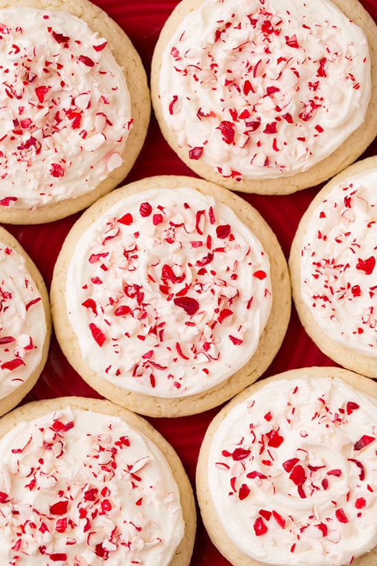 Peppermint Sugar Cookies With Cream Cheese Frosting