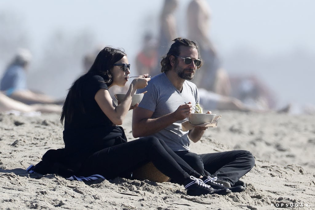 Irina Shayk and Bradley Cooper at the Beach in LA Feb. 2017