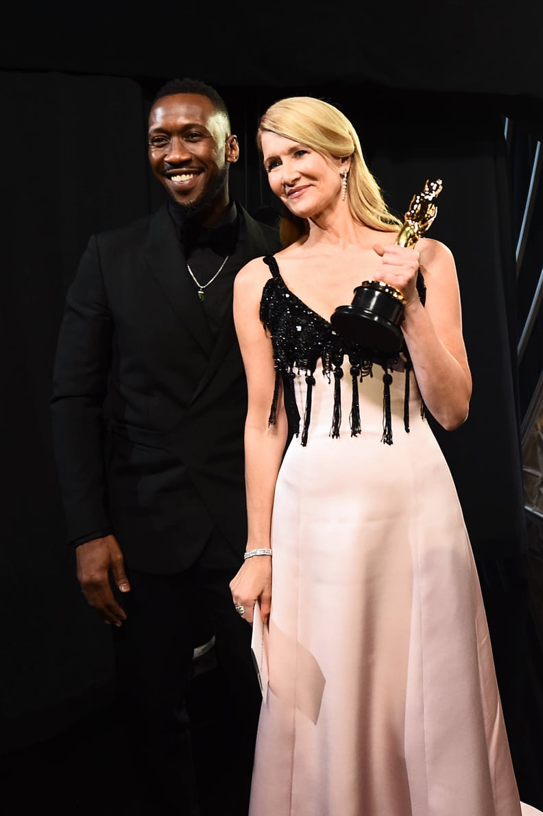 Mahershala Ali and Laura Dern at the 2020 Oscars