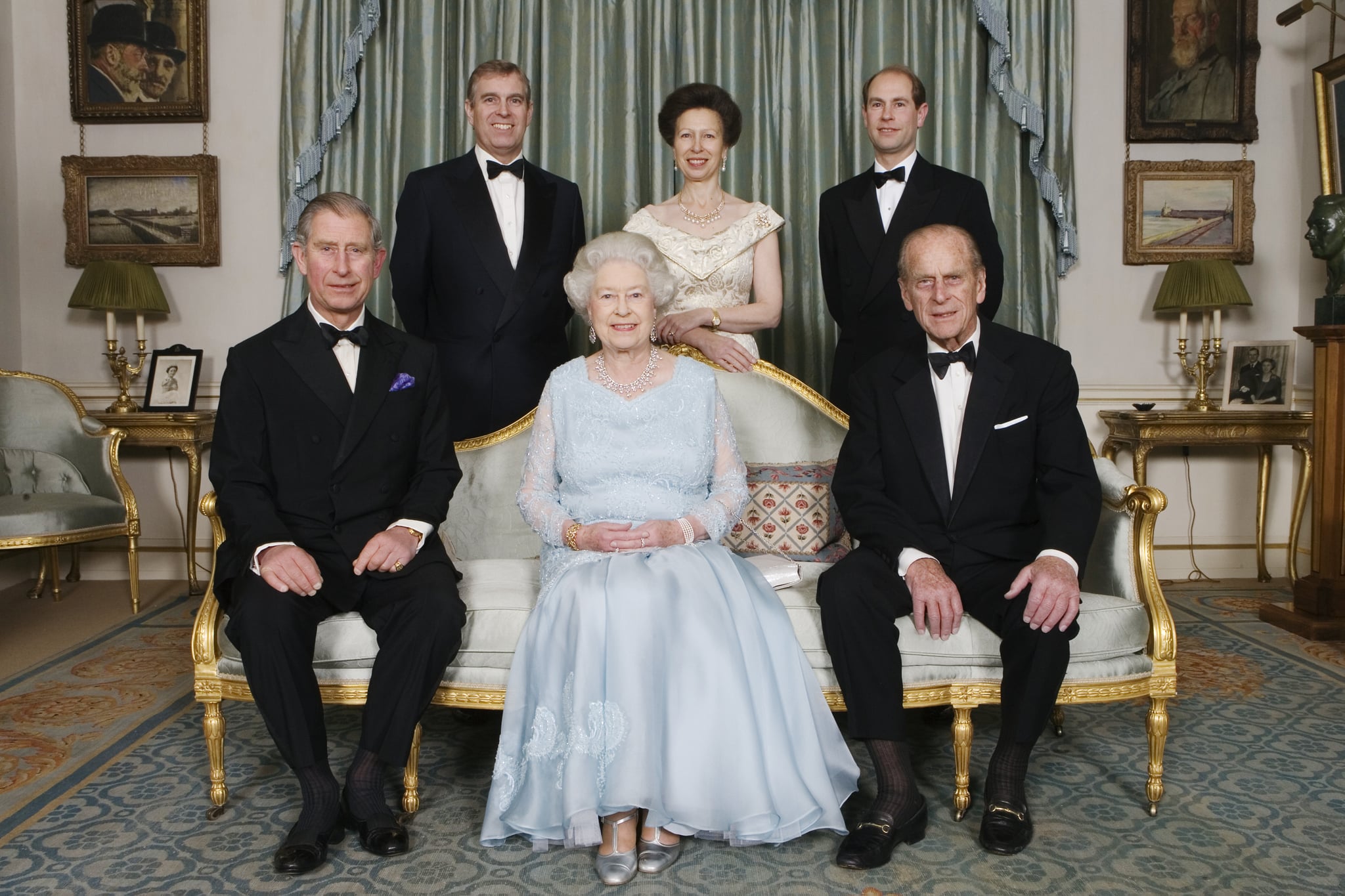Queen Elizabeth II with her husband and children in 2007