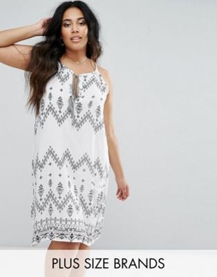 Diya Plus Size Printed Halter Cami Dress