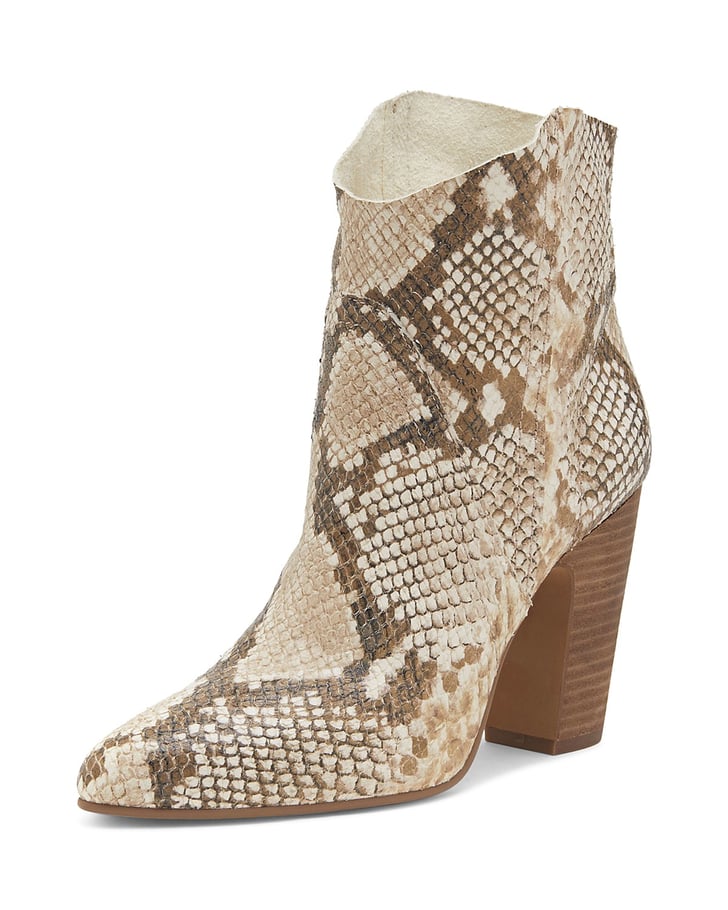 Vince Camuto Women's Creestal Almond Toe Snakeskin-Embossed Leather ...