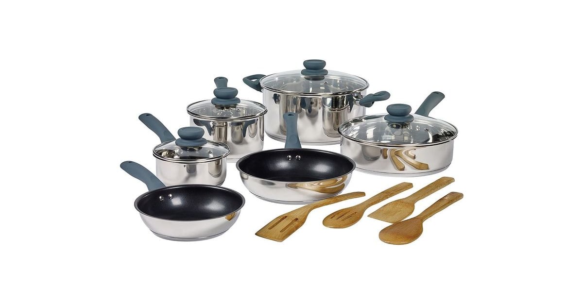 Basic Essentials 14pc Stainless Steel Cookware Set Cookware Sets