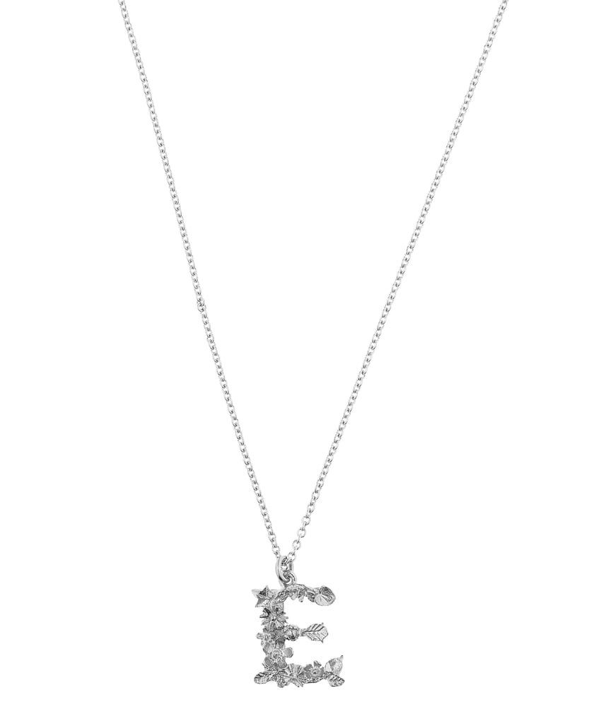 Alex Monroe Silver Floral Letter Alphabet Necklace