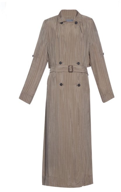 Raquel Allegra Shadow-stripe long trench coat ($1,205)
