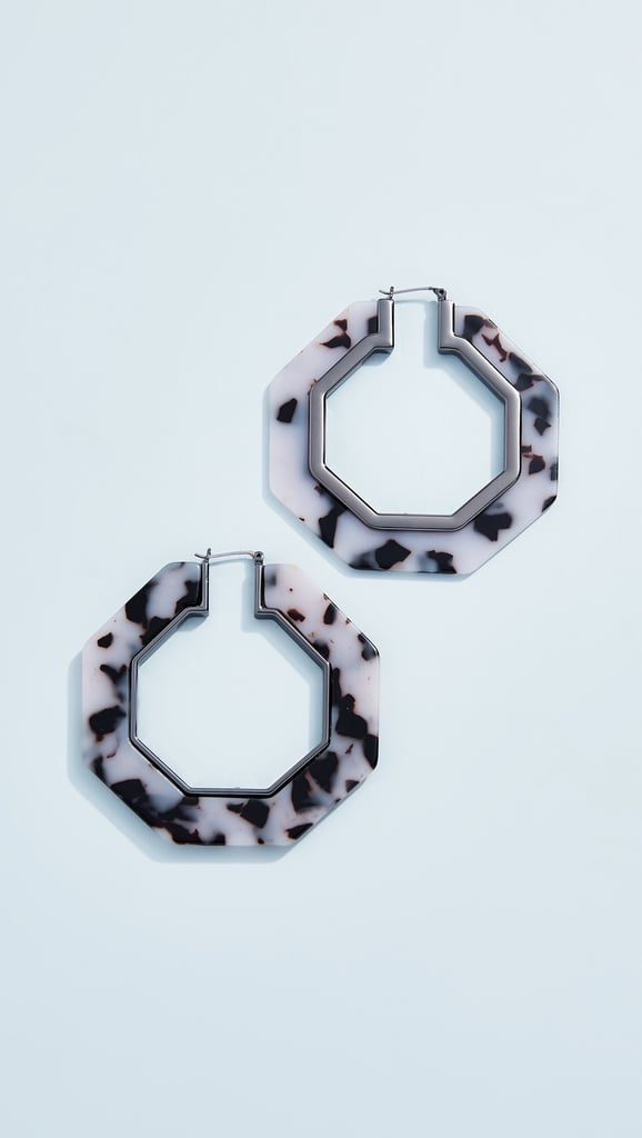 Rebecca Minkoff Octagon Resin Hoop Earrings