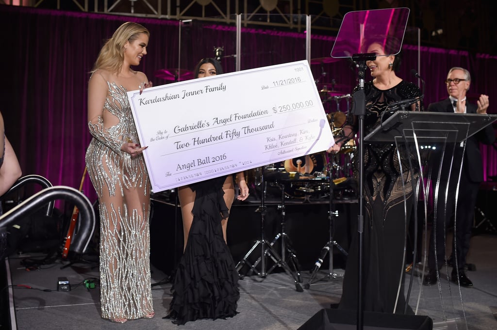 Khloe and Kourtney Kardashian at the Angel Ball in NYC 2016