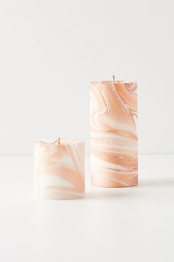 Marbled Pillar Candle