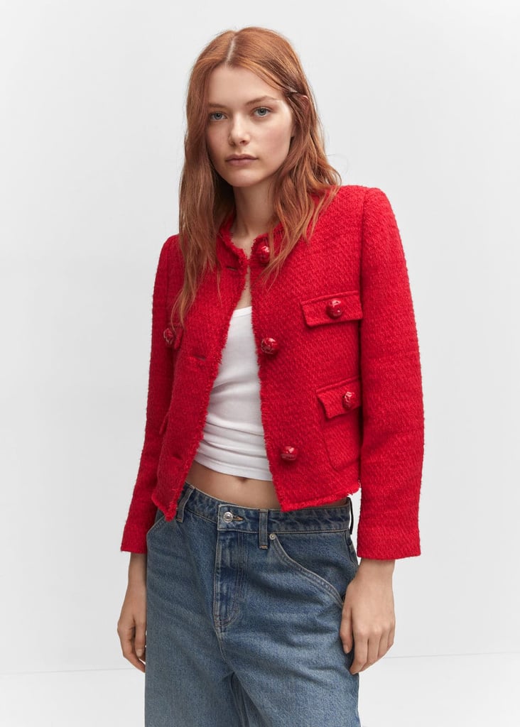 Mango Pocket Tweed Jacket