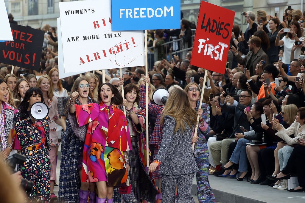 Chanel Spring 2015 Fashion Show Protest Pictures POPSUGAR Celebrity