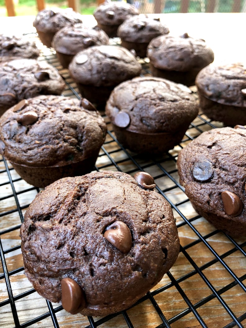 Double Chocolate Zucchini Protein Muffins