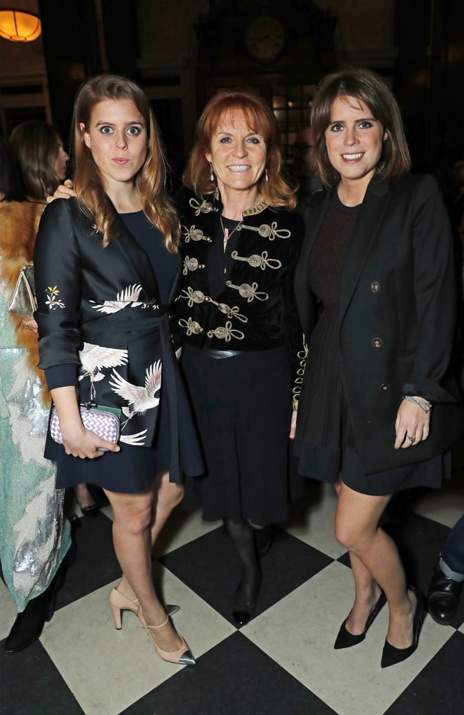 When Beatrice and Eugenie attended an event with their mom, Sarah Ferguson, in April 2017, they coordinated in short, black dresses.