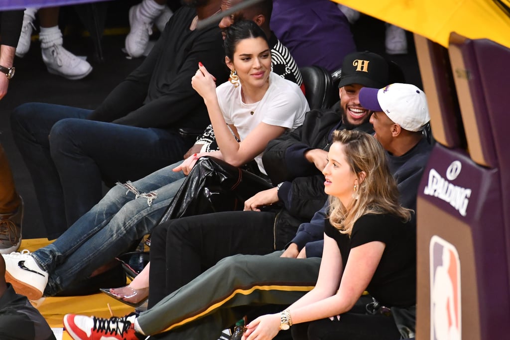 Kendall Jenner Gold Dragon Earrings and Yeezy Shoes 2019