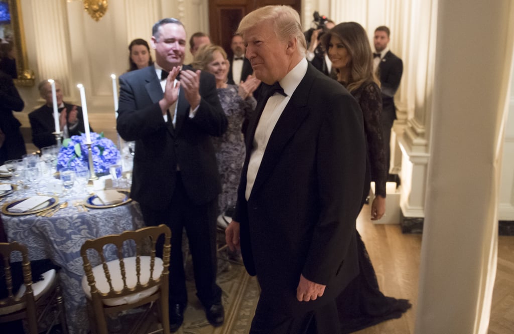 Melania Trump Black Lace Dress Governors' Ball 2018