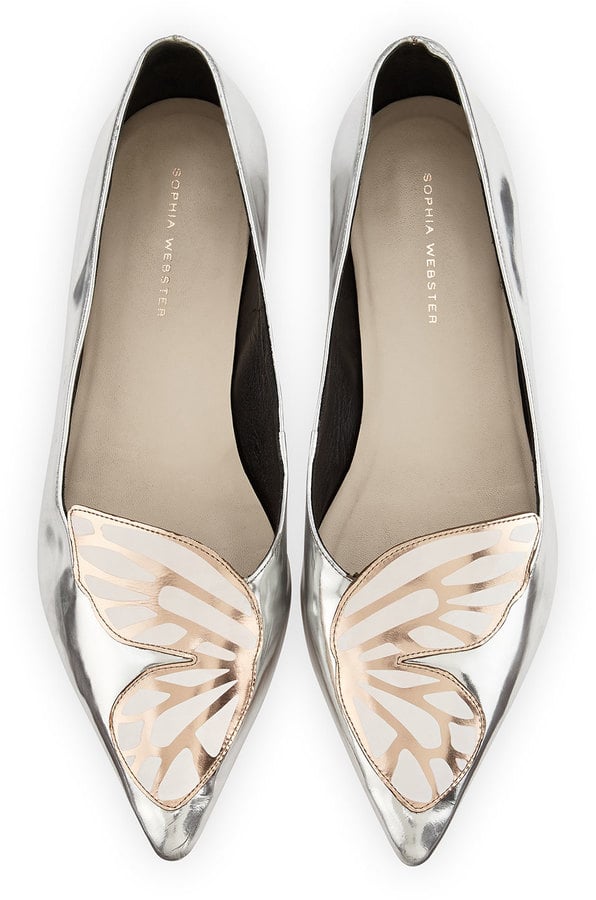 Sophia ster Bibi Butterfly Metallic Leather Flat (350