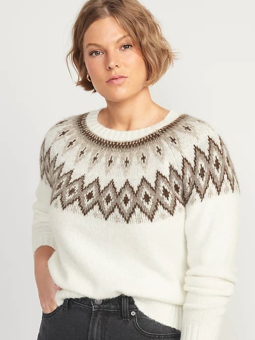 Old Navy Fair Isle Cozy Shaker-Stitch Pullover Sweater