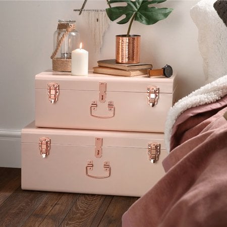 Beautify Storage 2 Piece Trunk Set in Blush Pink