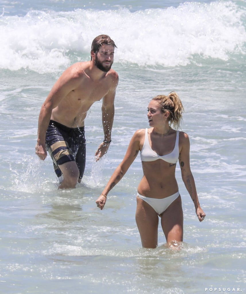 Miley Cyrus and Liam Hemsworth Swim in Australia Jan. 2018