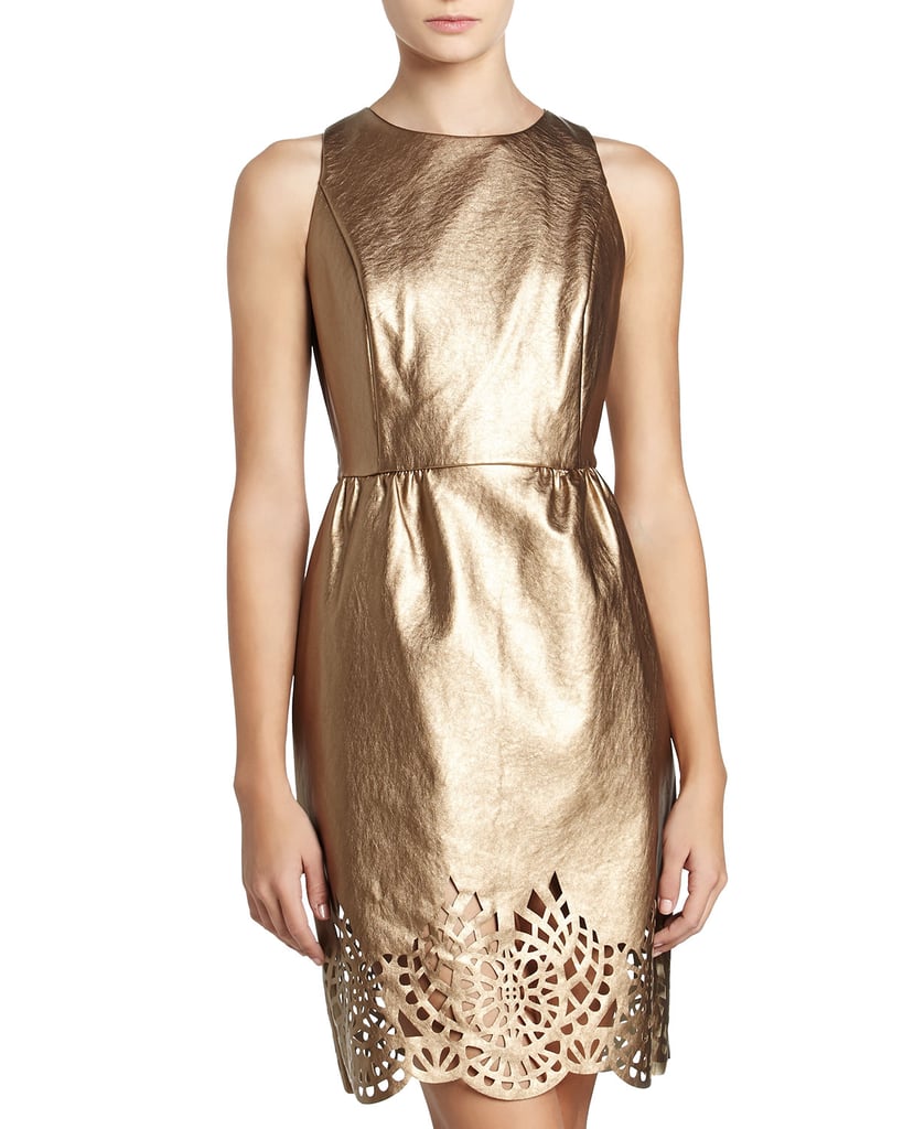 Michael Michael Kors Metallic Gold Laser-Cut Dress