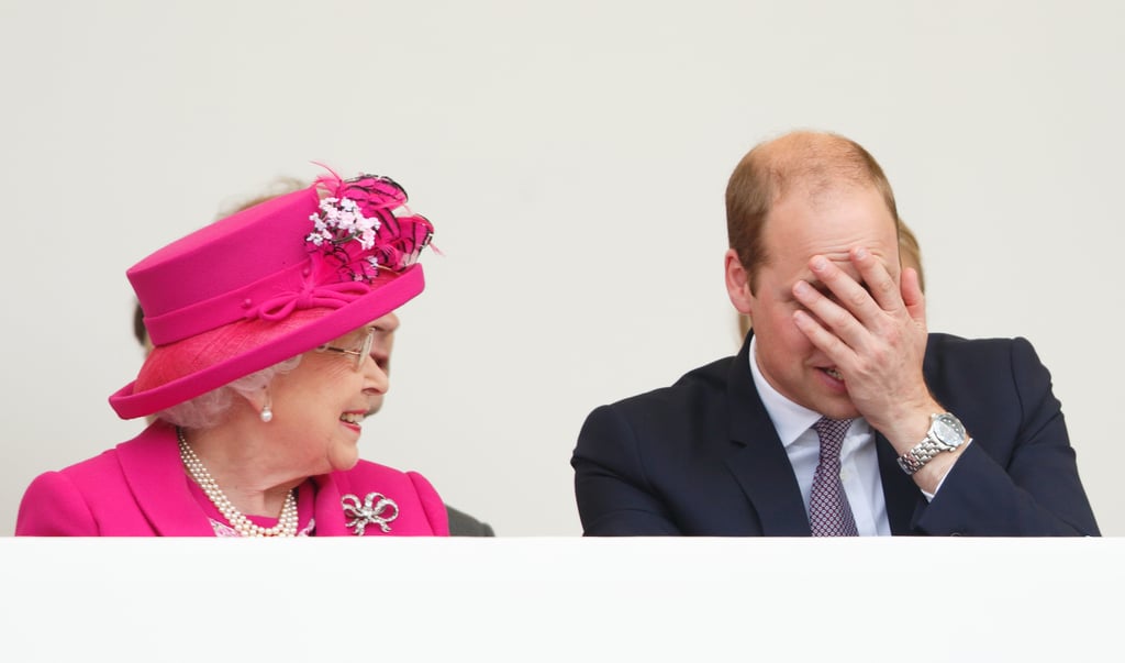 Queen Elizabeth II clearly embarrassed her grandson William during her 90th birthday celebration.