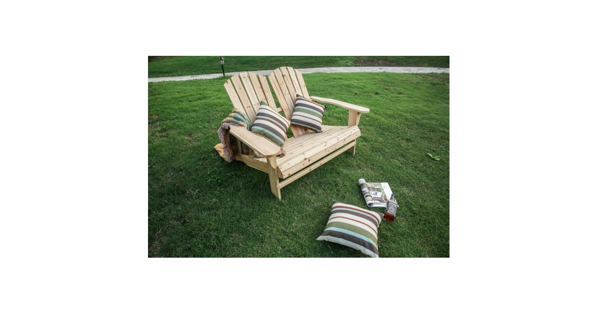 Patio Festival Natural Wood Double Adirondack Chair Best Adirondack