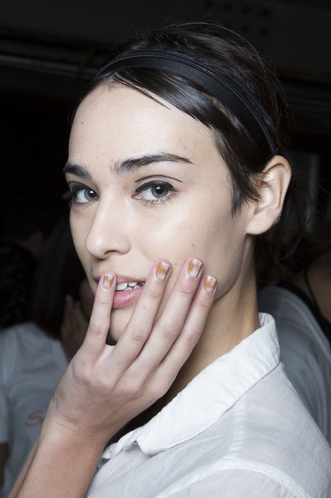 Mottled Nails And Unnexpected Liner From Tracy Reese Spring 2015