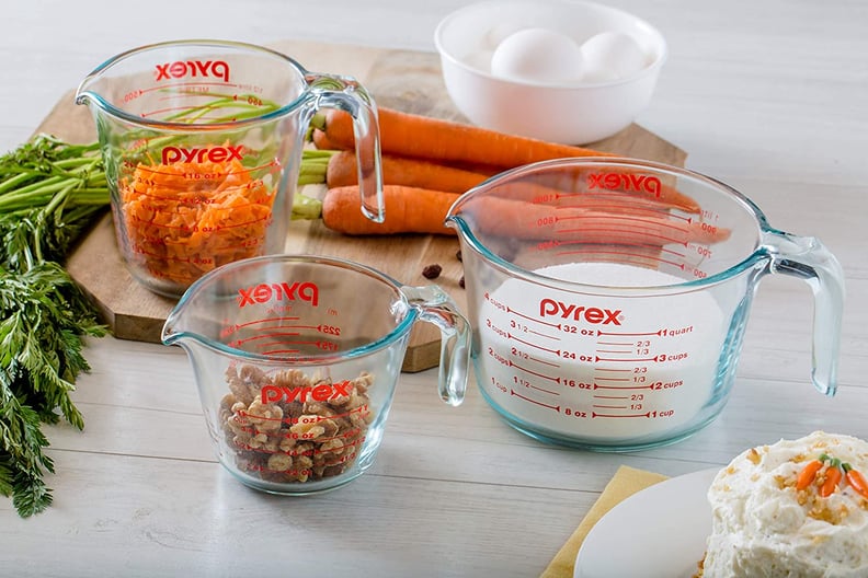 Pyrex Glass Measuring Cup Set (3-Piece, Microwave and Oven Safe)
